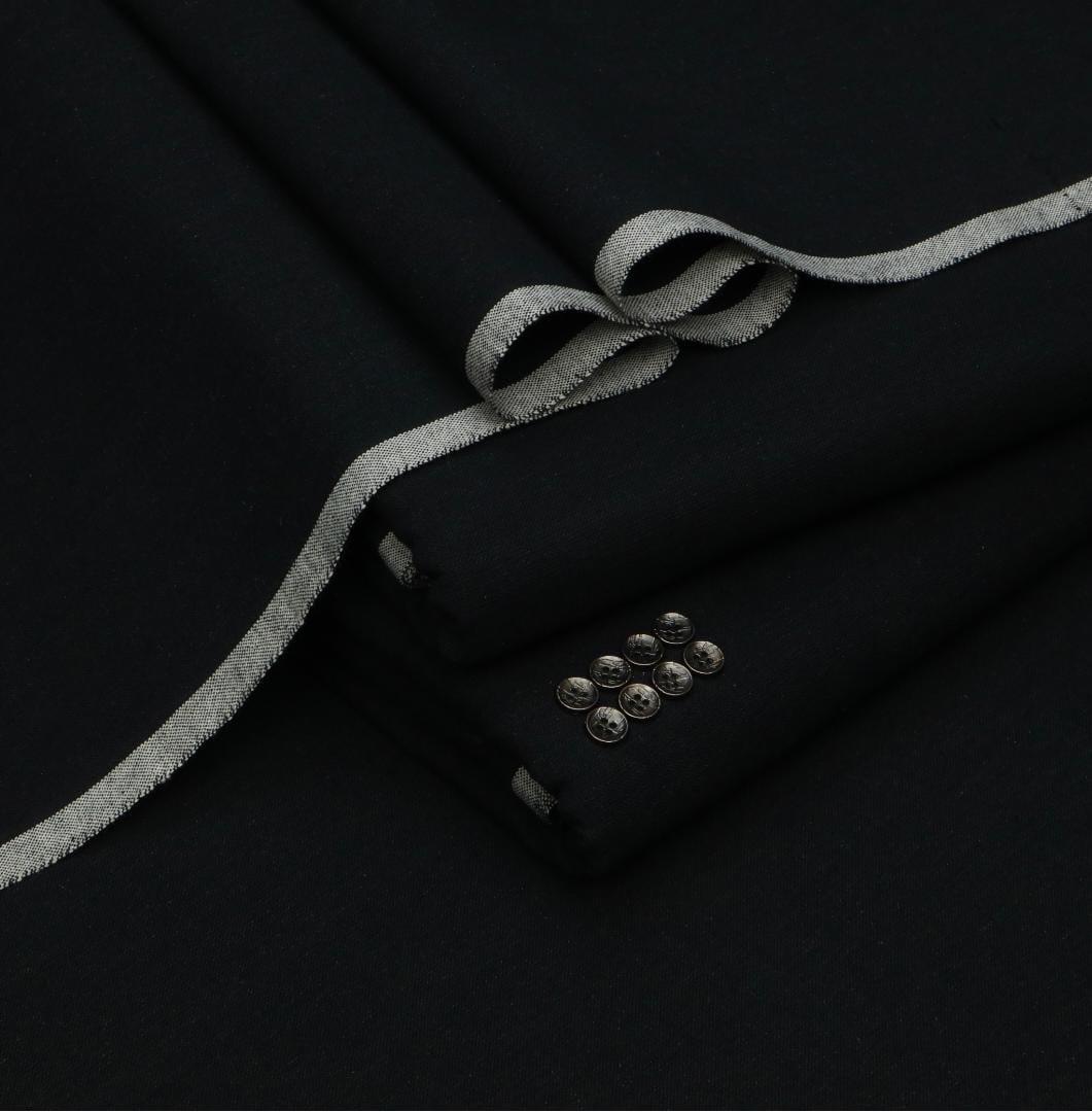 Black Kamalia Khaddar for Men – Original Unstitched Fabric from Kamalia Khaddar House