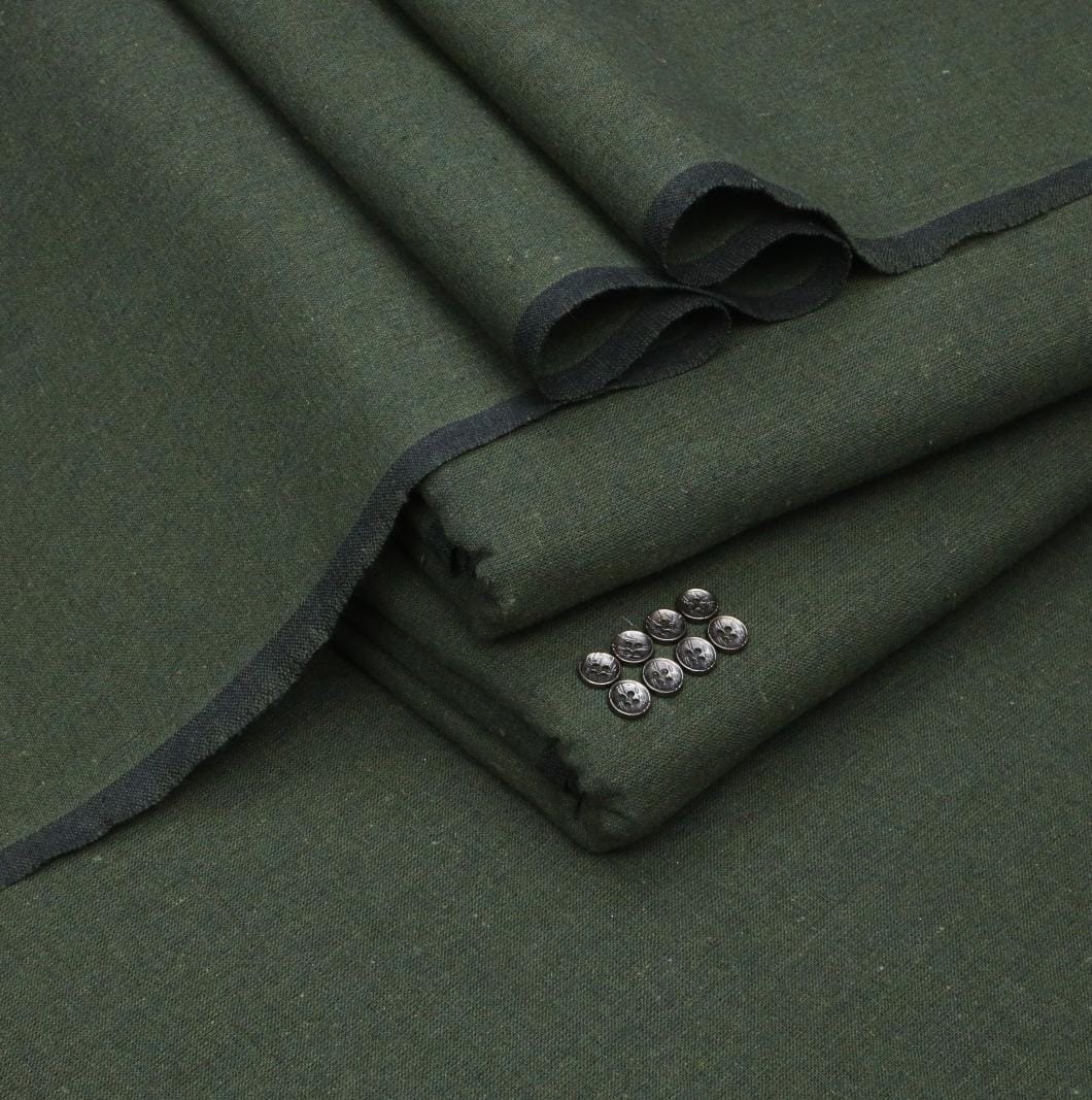 Olive Green Kamalia Khaddar for Men – Original Unstitched Fabric from Kamalia Khaddar House