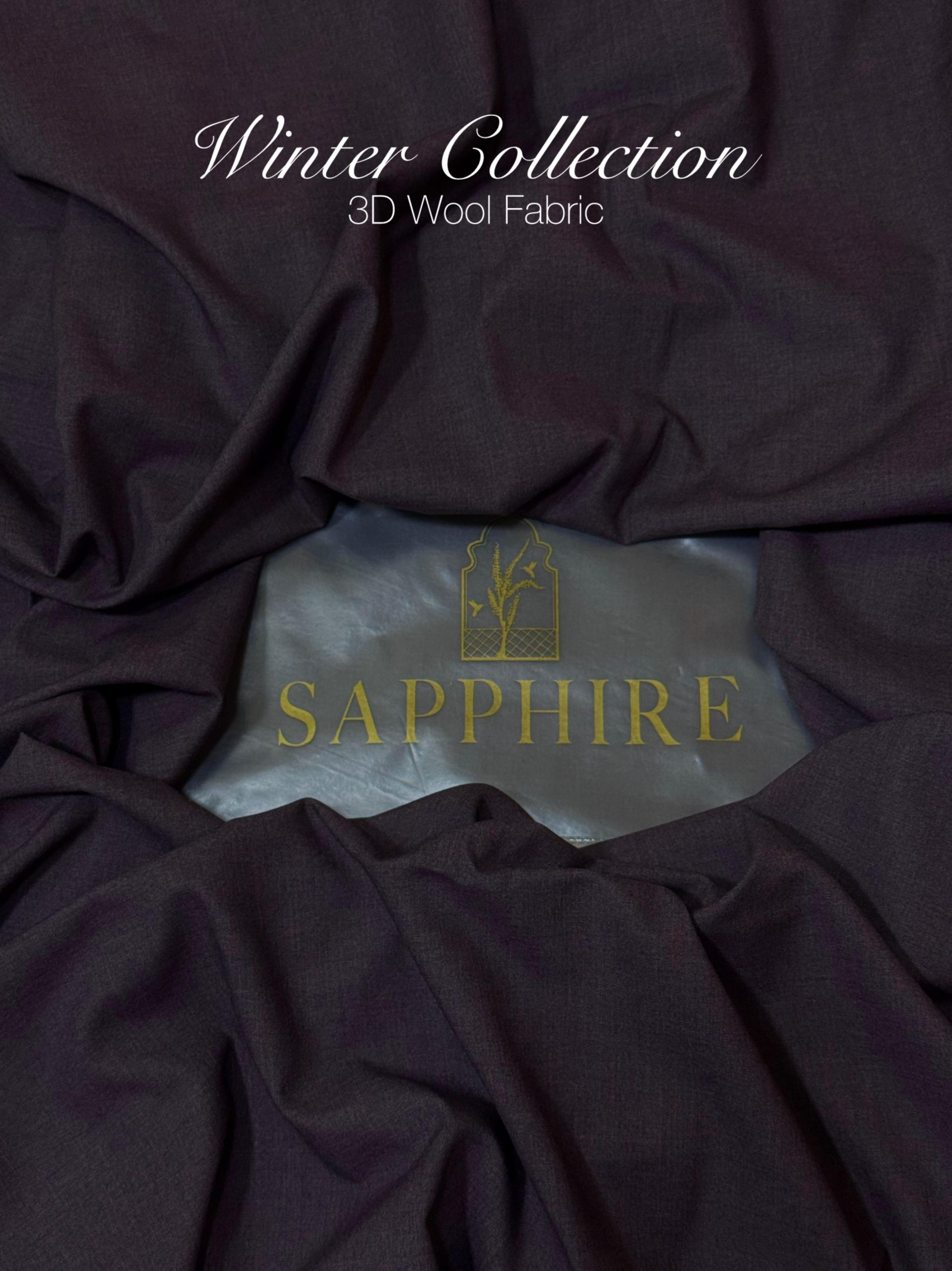 Sapphire Mens Dark Charcoal Unstitched Fabric 100% Soft 3D Wool – Men of Sapphire Luxury Collection