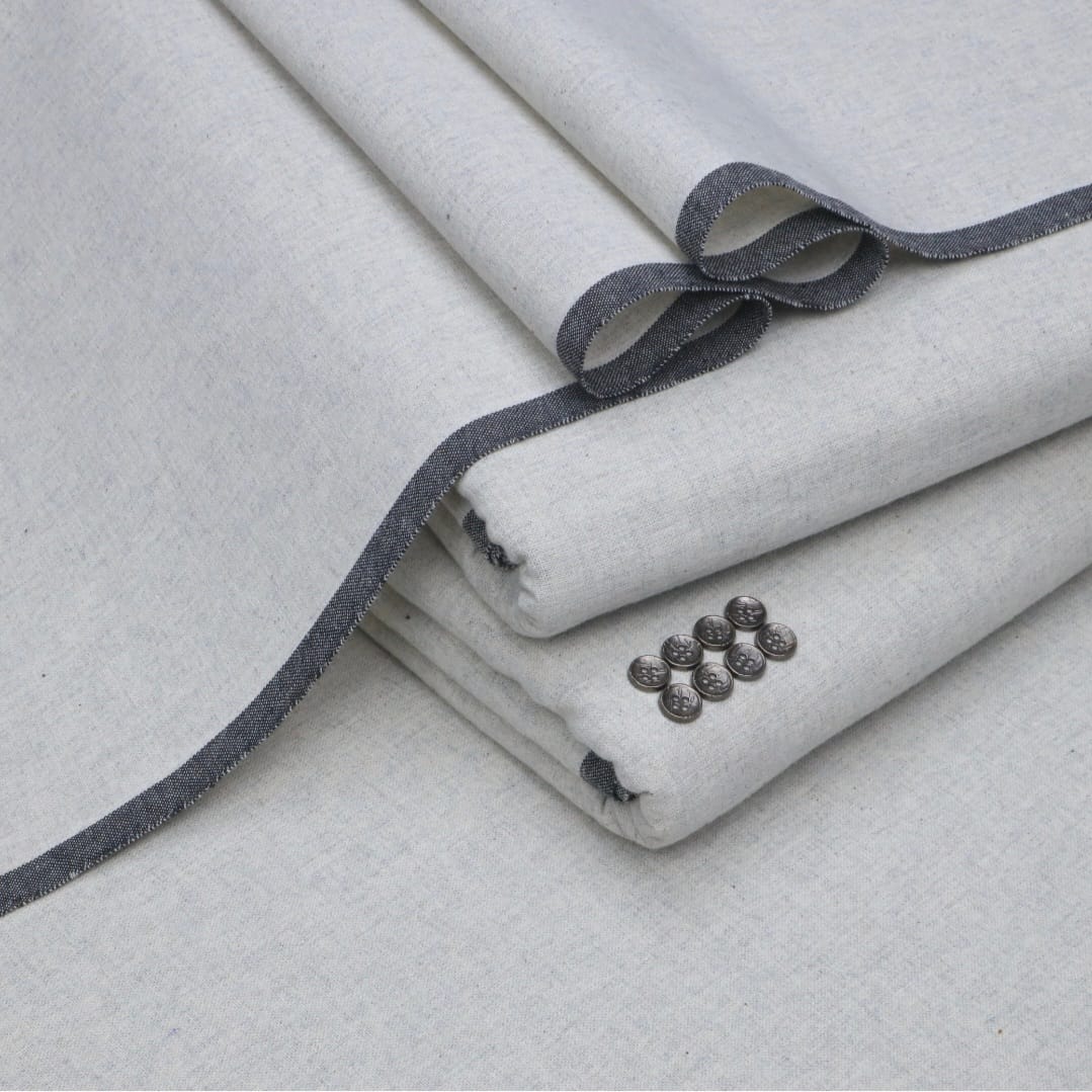 Light Gray Kamalia Khaddar for Men – Original Unstitched Fabric from Kamalia Khaddar House